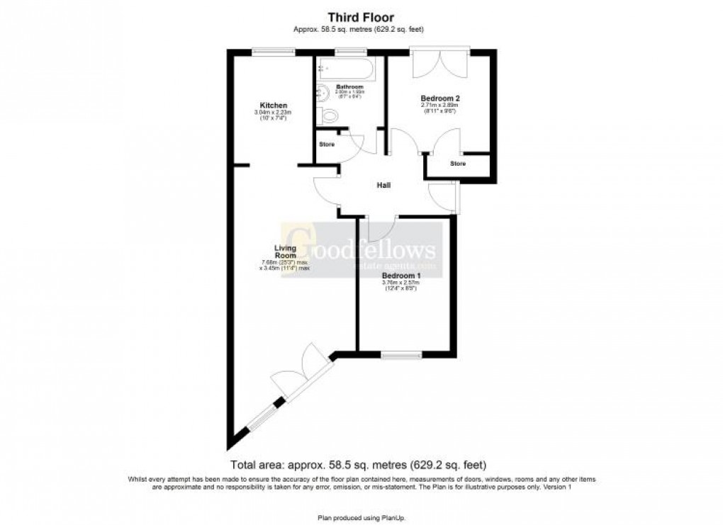 Floorplan for 44 Chillingham Road, Heaton, 