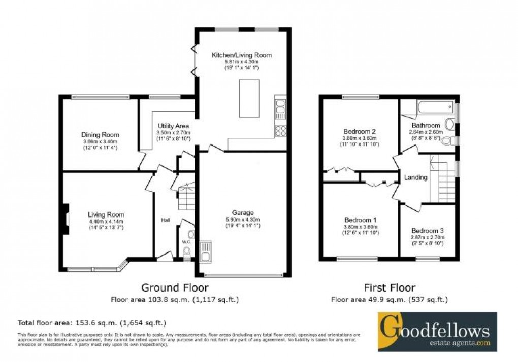 Floorplan for Ingram Drive, Chapel Park, 