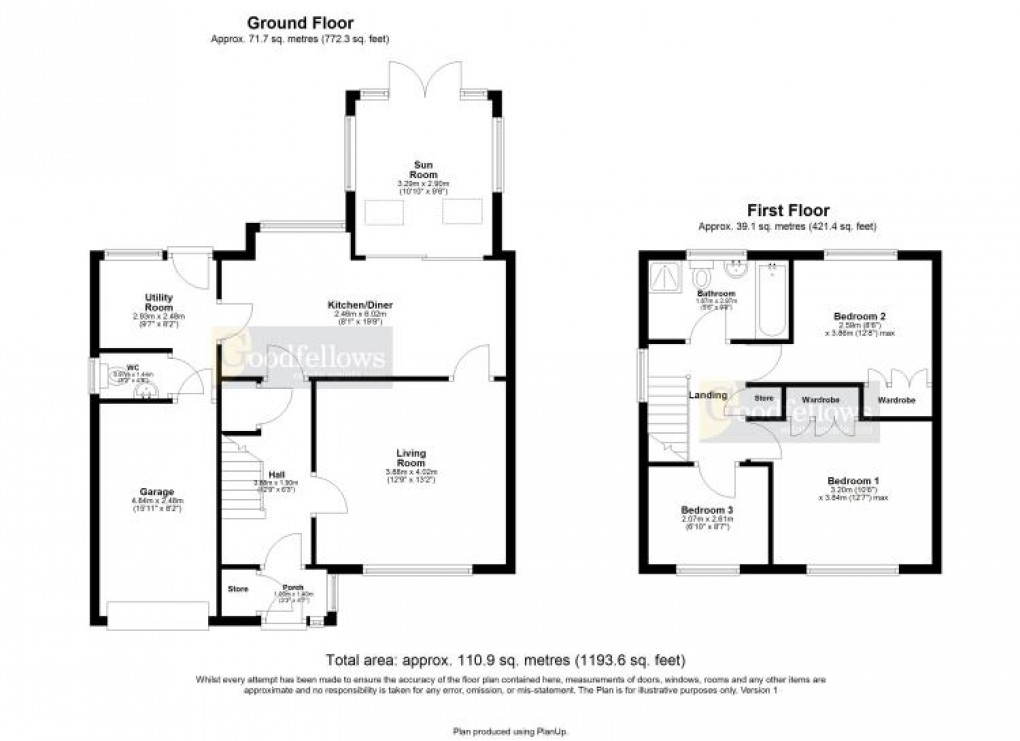 Floorplan for Jedburgh Close, Chapel Park, 