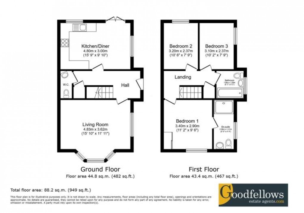 Floorplan for Marigold Way, Callerton, 