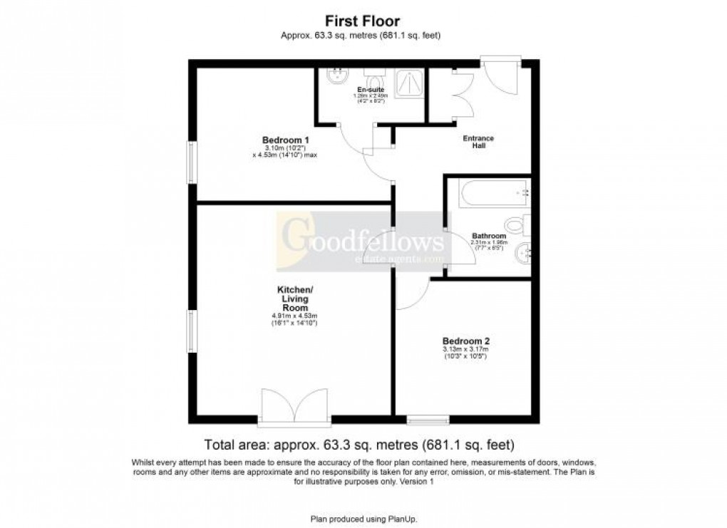 Floorplan for Thornhill Road, Ponteland, 