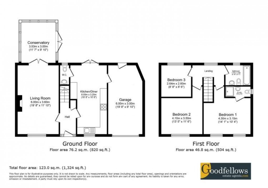 Floorplan for Elmwood Drive, Ponteland, 