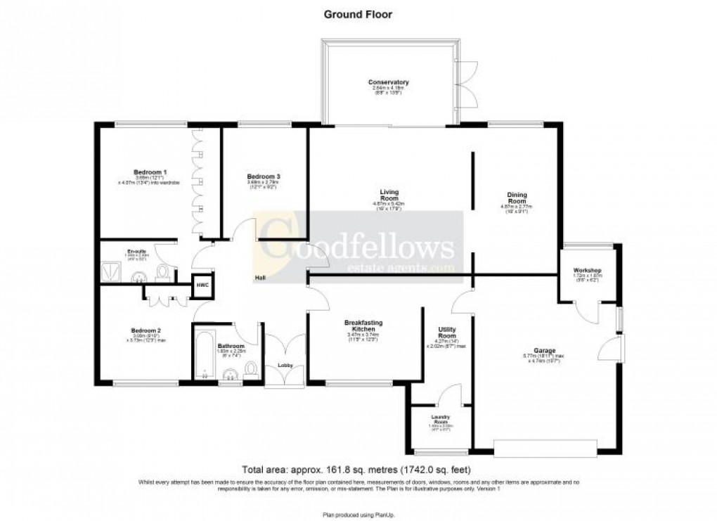 Floorplan for Hawkwell, 