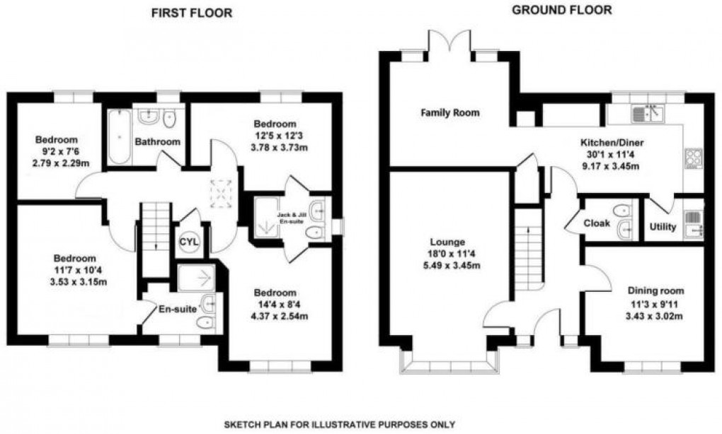 Floorplan for Rutherford Place, Medburn, 