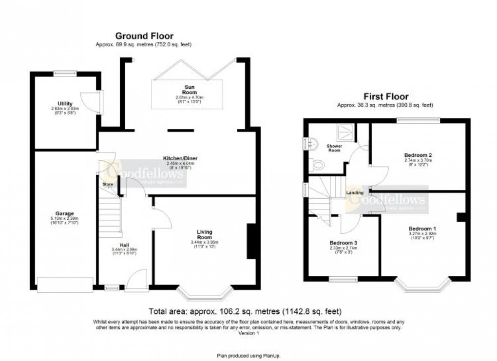 Floorplan for Langdon Road, Hillheads, 