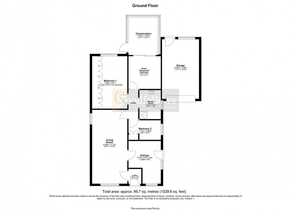 Floorplan for Aldeburgh Avenue, Lemington Rise, 