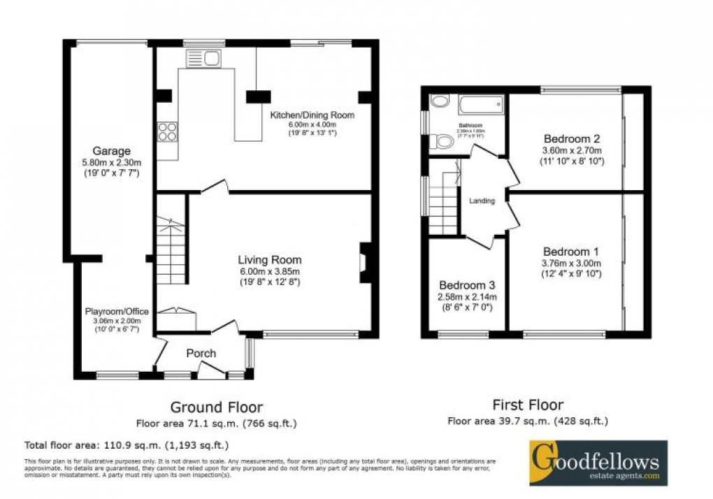 Floorplan for Deneside, Whorlton Grange, 