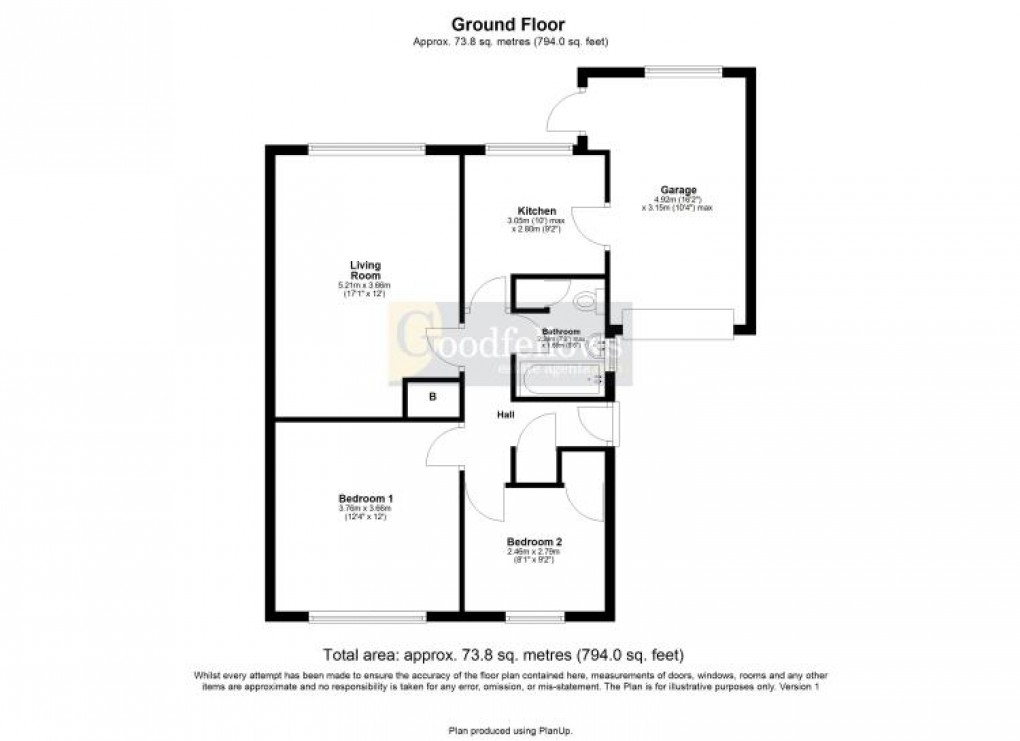 Floorplan for Kinver Drive, Chapel Park, 