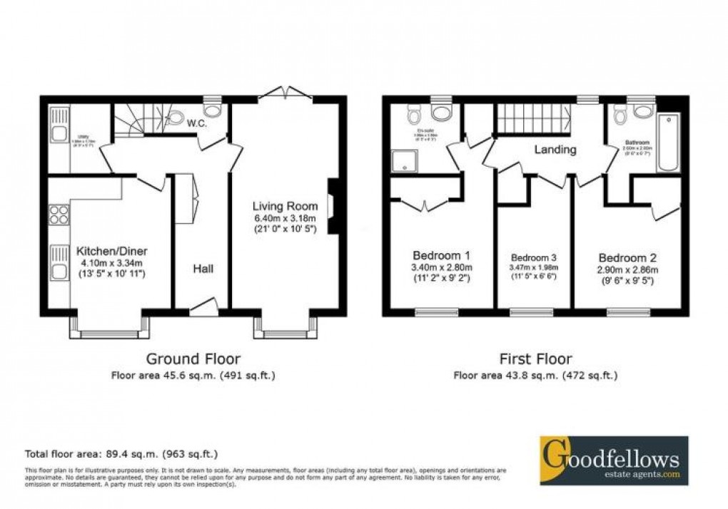 Floorplan for Mill Vale, Walbottle, 