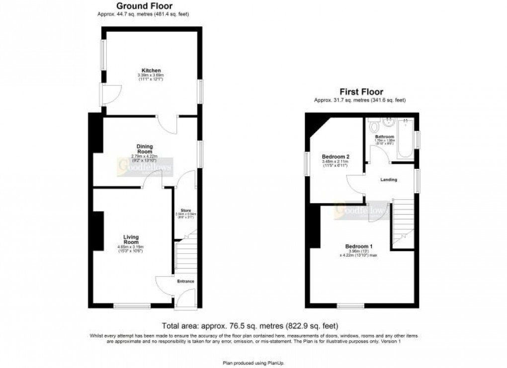 Floorplan for Percy Way, Walbottle, 