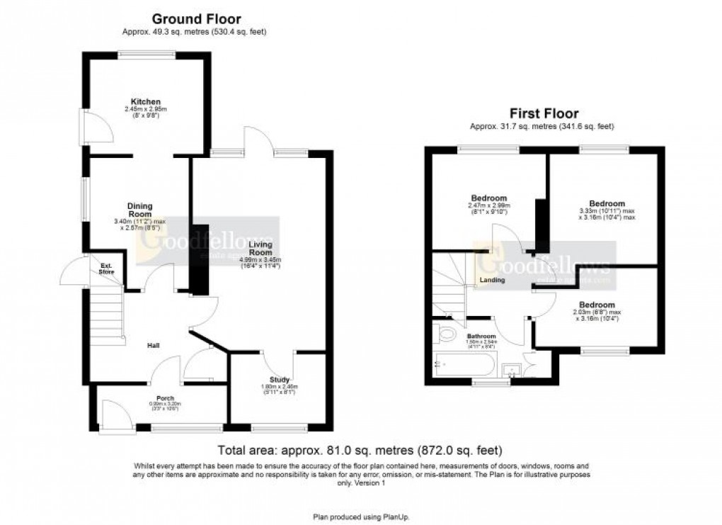Floorplan for Highwood Road, Denton Burn, 