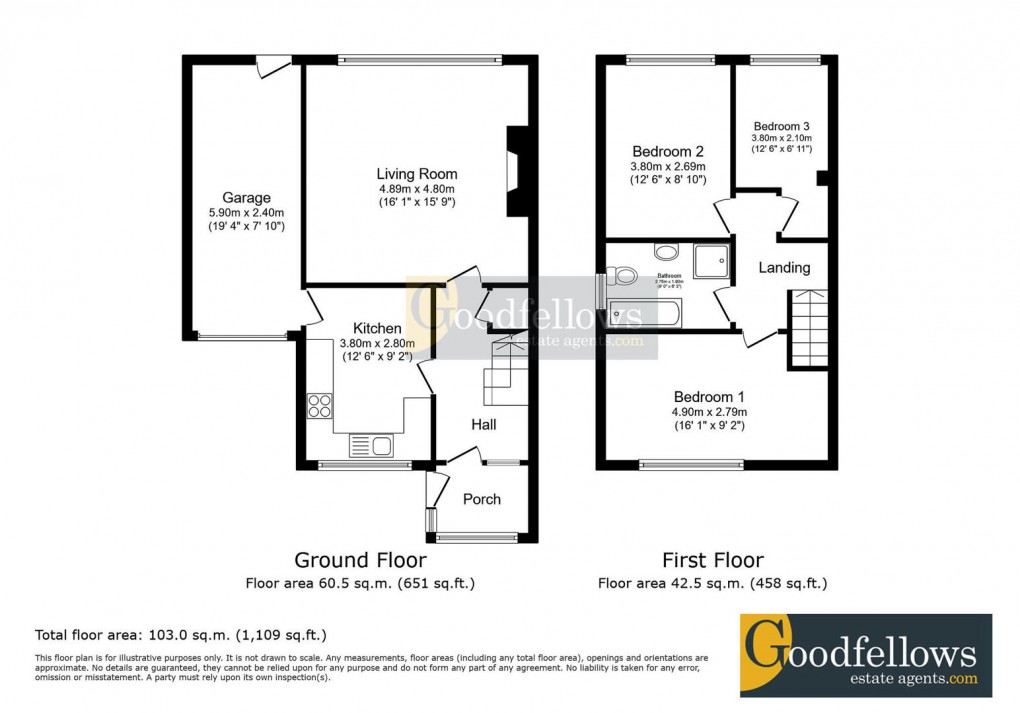 Floorplan for Broomy Hill Road, Throckley, 