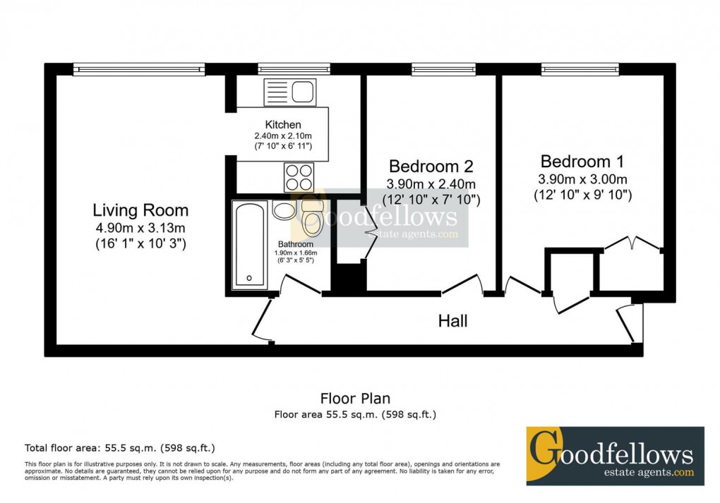 Floorplan for Woodlands Court, Throckley, 