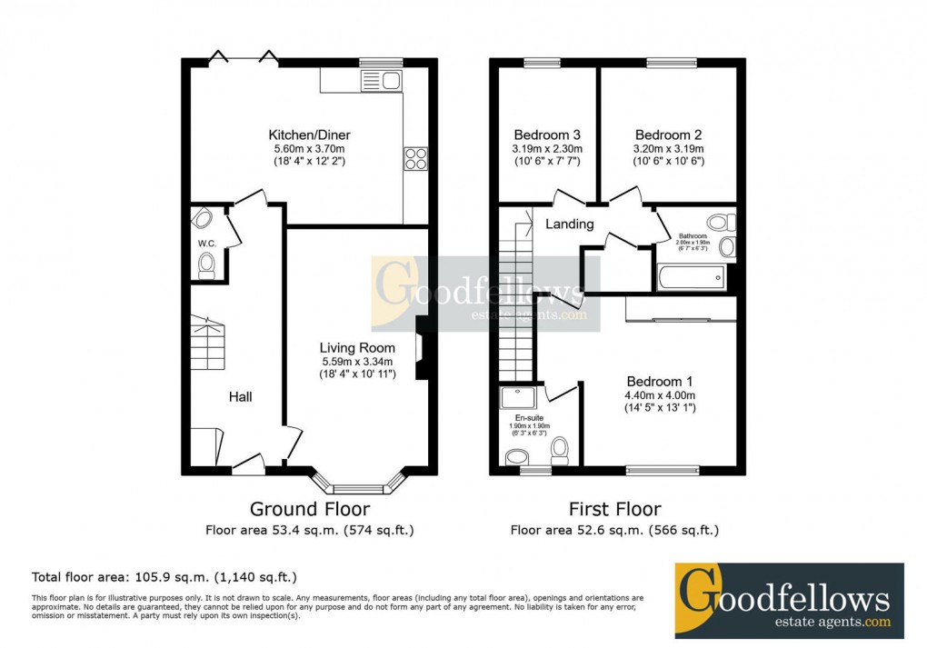Floorplan for Meadow Hill, Throckley, 