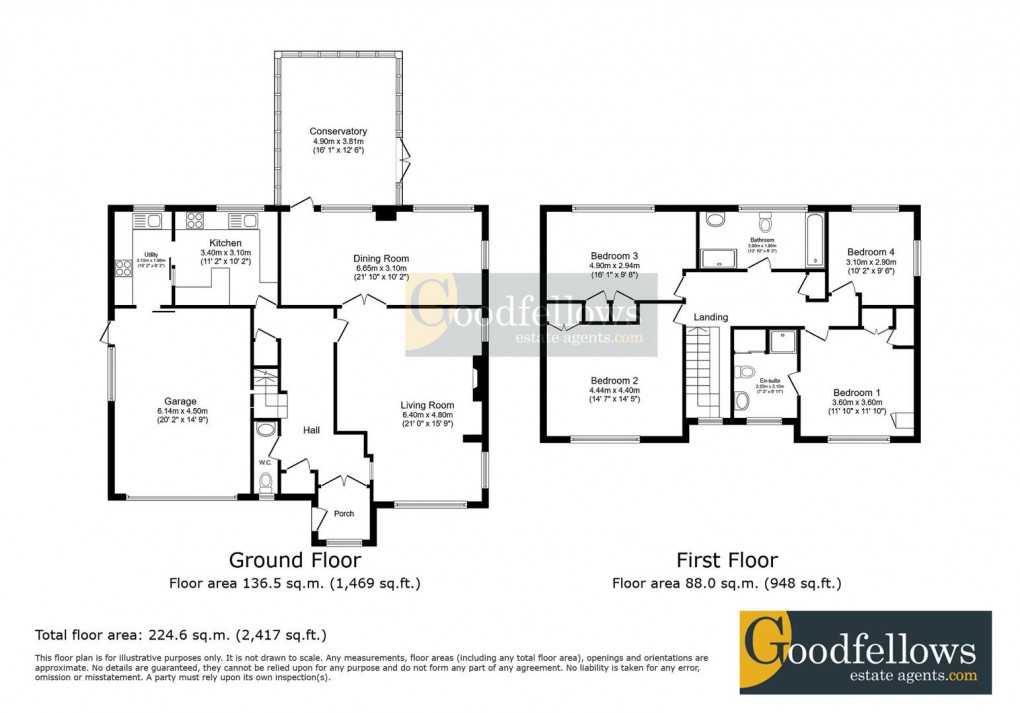 Floorplan for Avondale Road, Darras Hall, 