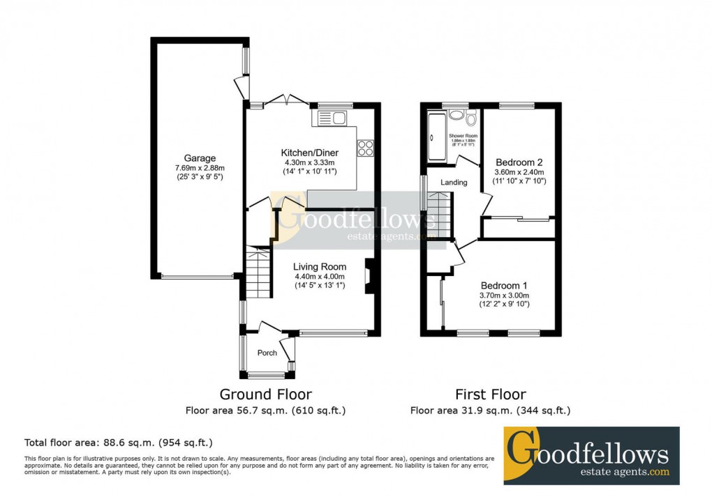 Floorplan for Coach Road, Throckley, 