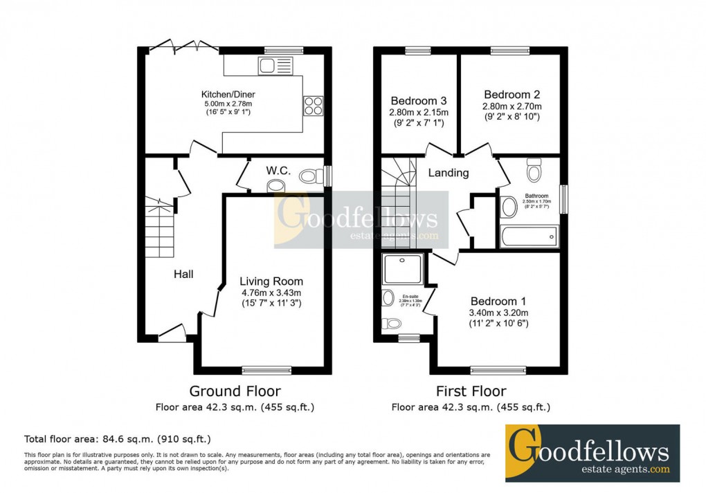 Floorplan for Rudchester Close, Throckley, 