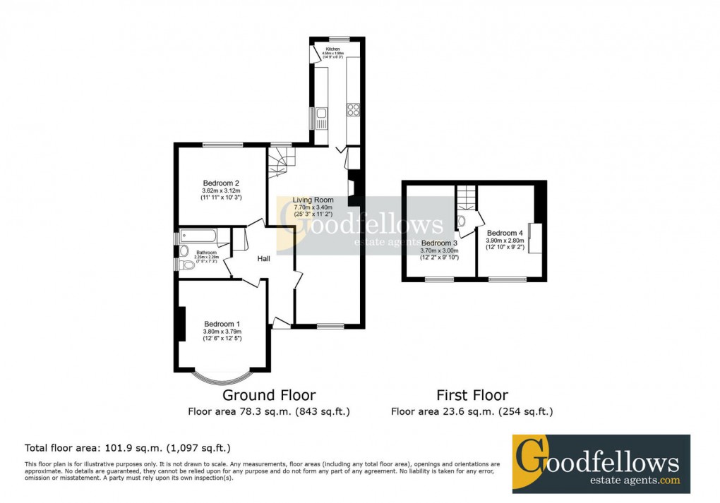 Floorplan for Craythorne Gardens, North Heaton, 