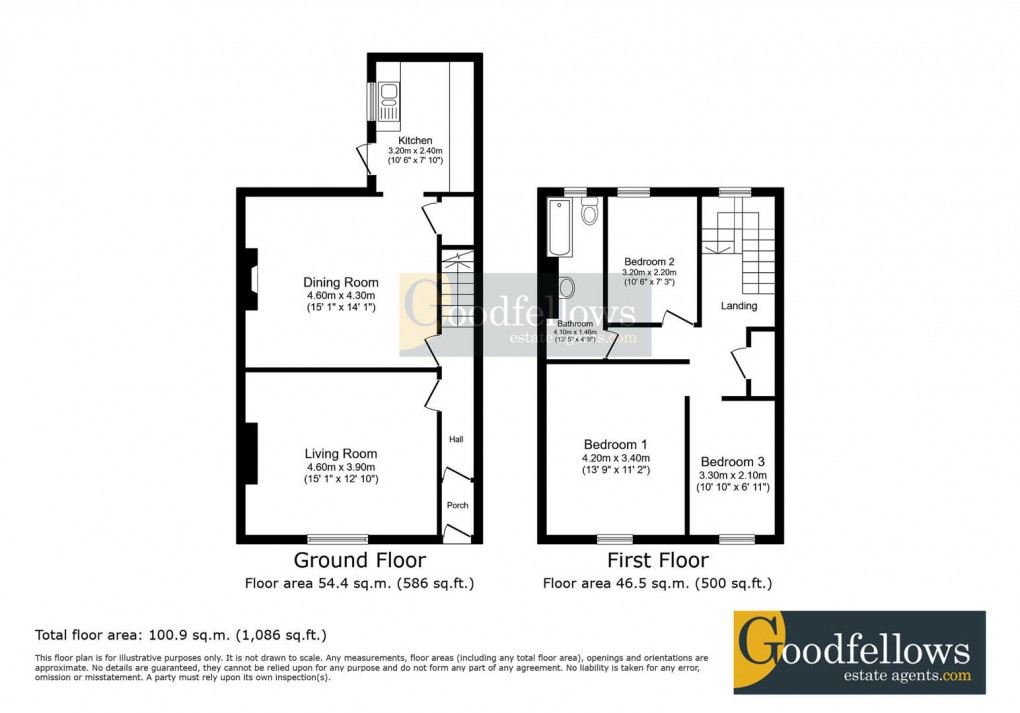 Floorplan for Beanley Avenue, Lemington, 