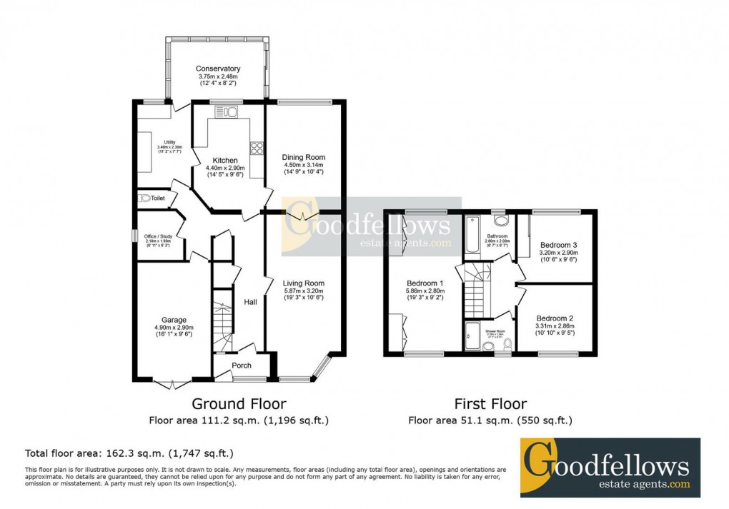 Floorplan for Western Way, Ponteland, 