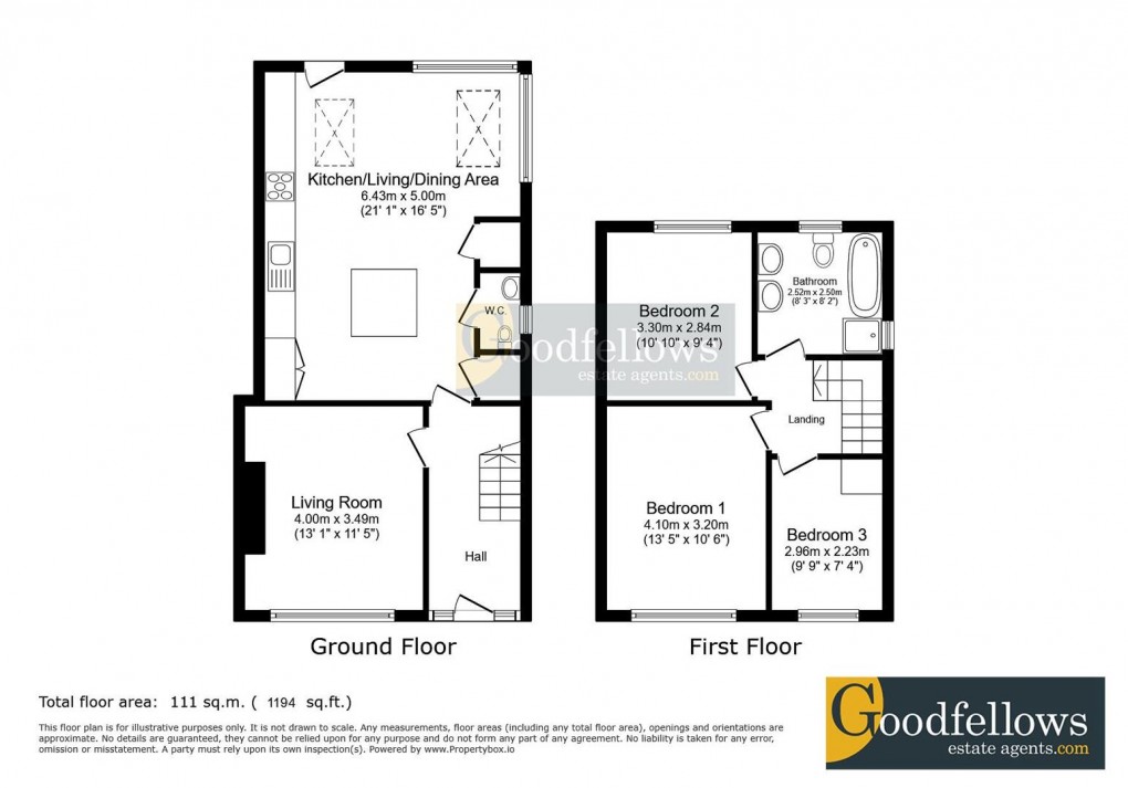 Floorplan for Ladywell Way, Ponteland, 