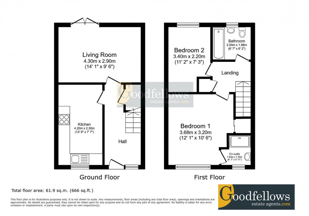 Floorplan for The Orchard, Union Hall Road, Lemington, 