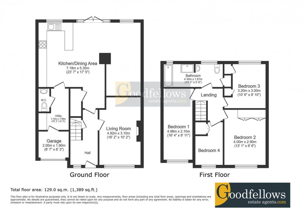 Floorplan for Ladywell Way, Ponteland, 