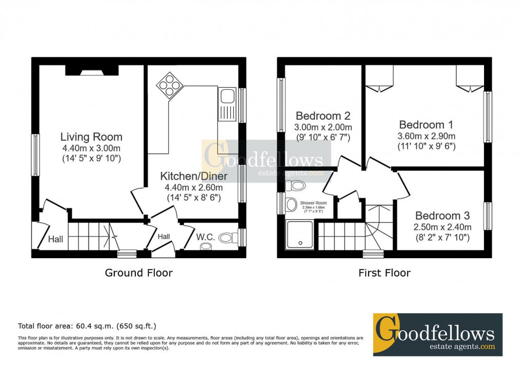 Floorplan for Northway, Throckley, 
