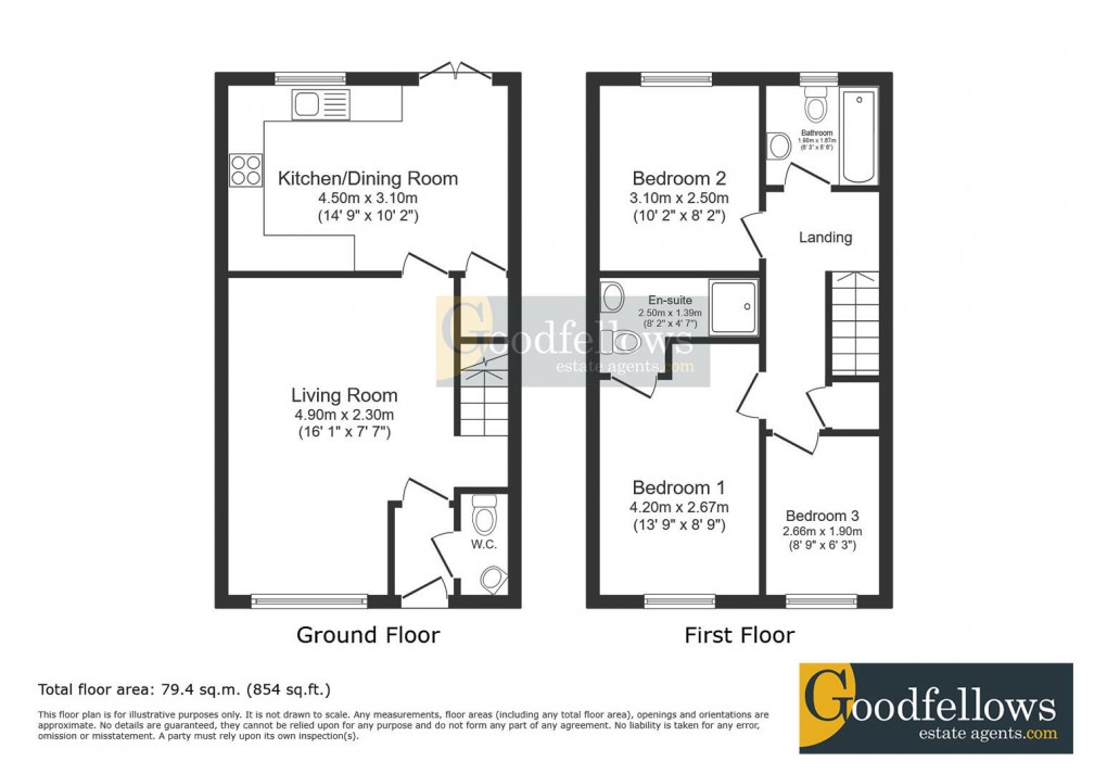 Floorplan for Lilac Crescent, Blakelaw, 