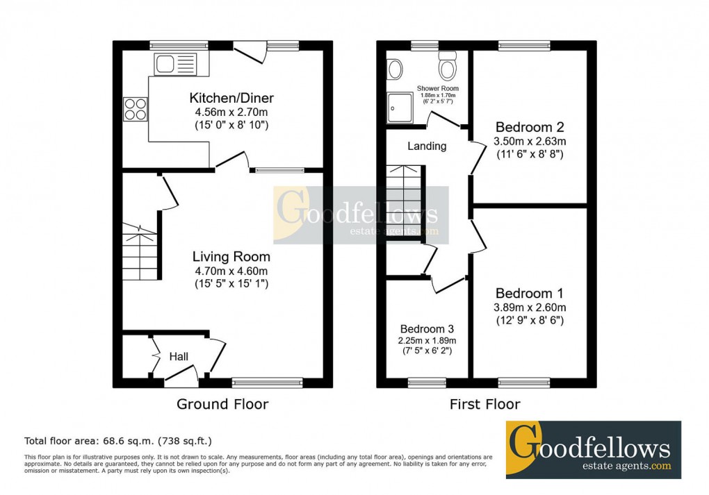 Floorplan for Warbeck Close, Kingston Park, 