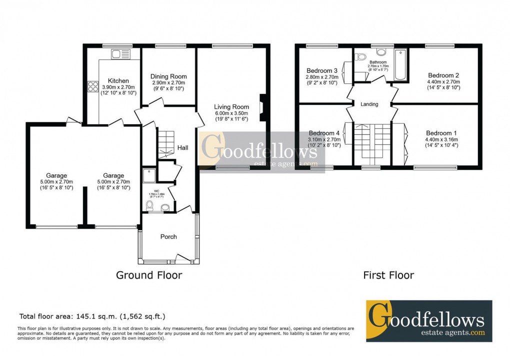 Floorplan for Linden Way, Darras Hall, 