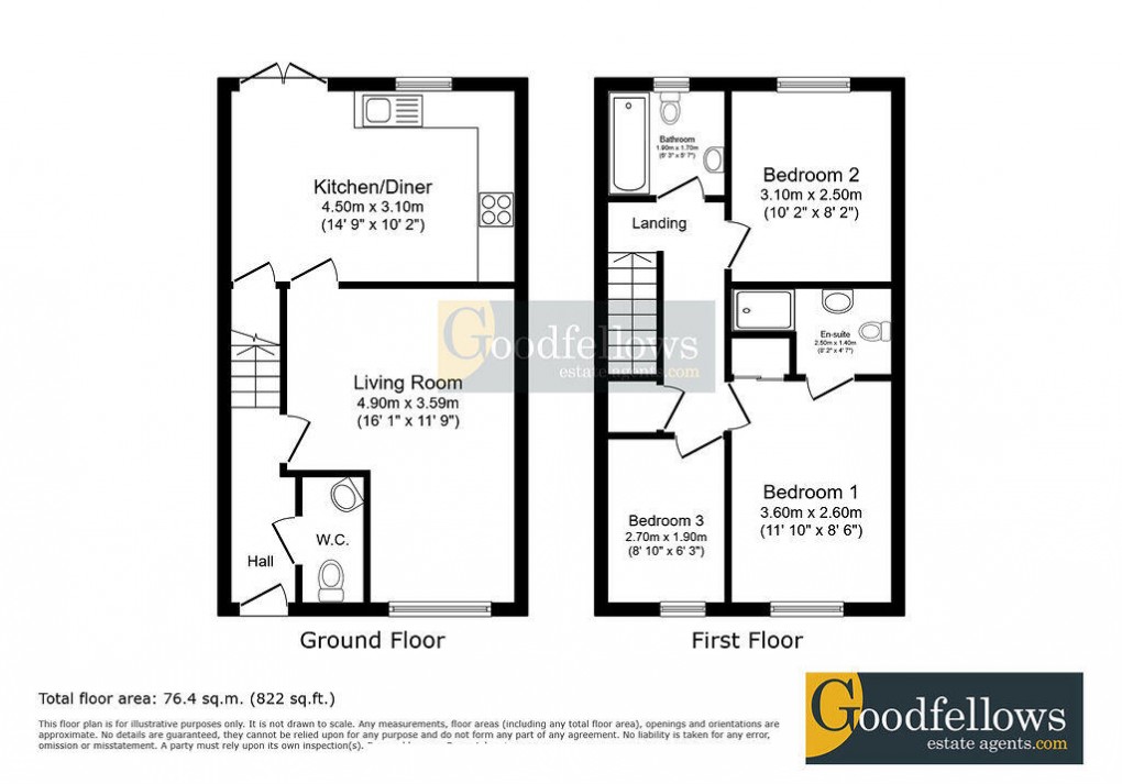 Floorplan for Bluebell Drive, Blossom Park, Pegswood, 